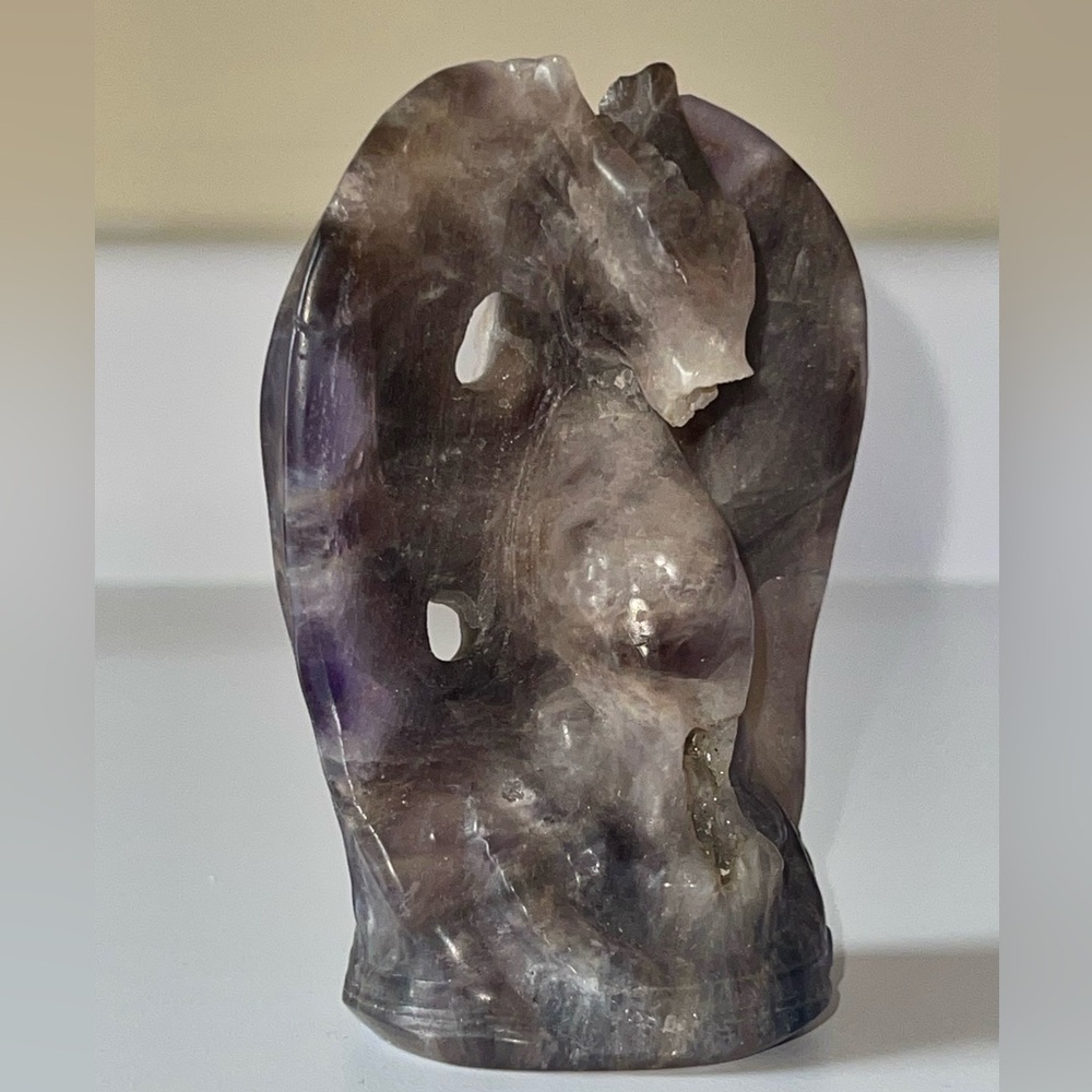 56 Year Old Chevron Amethyst Dragon Sculpture Vintage 💜 SEE PHOTOS 💜